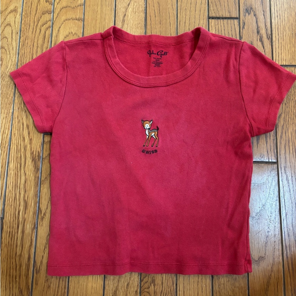 Brandy Melville Red Short Sleeve Tee
